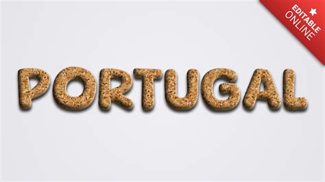 Portugal Cork Text Effect Generator