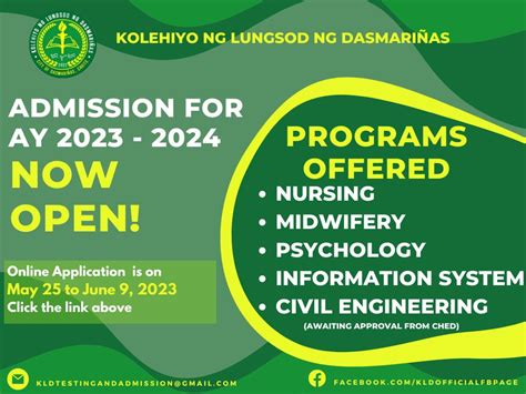 Degree Programs Kolehiyo Ng Lungsod Ng Dasmariñas