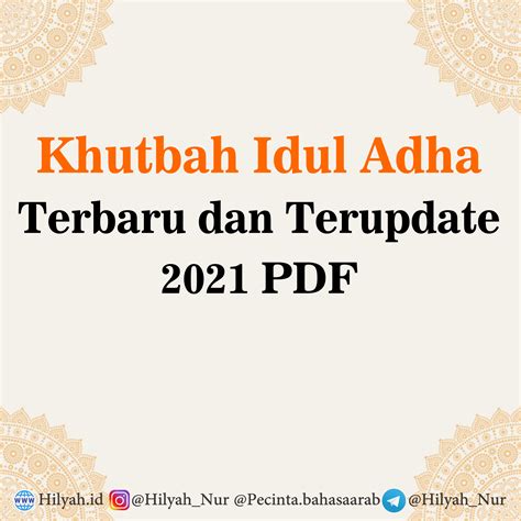 Khutbah Idul Adha Pdf Terbaru Hilyah Belajar Bahasa Arab Online