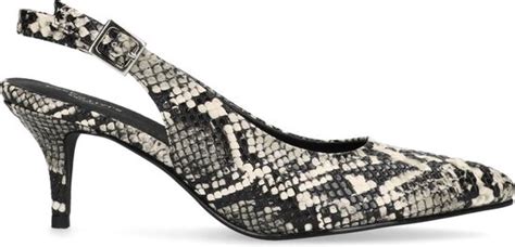 Sacha Dames Snakeskin Pumps Met Open Hiel En Kitten Heel Maat 39