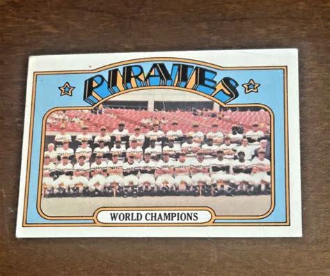 CARTE DE BASEBALL par équipe Pittsburgh Pirates 1972 Topps 1972 Topps