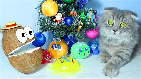 Слайм Лизун Кот Вася и Мистер Кокосик с песенкой Про Пальчики Играем и ...
