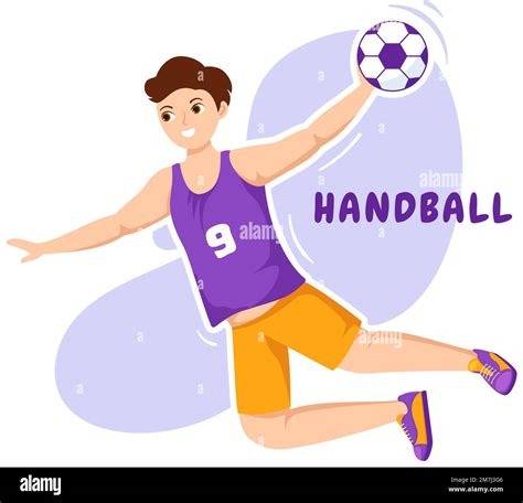 Handball Illustration Of A Player Touching The Ball With His Hand And