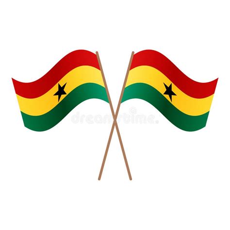 Symmetrical Crossed Ghana Flags Stock Illustration Illustration Of