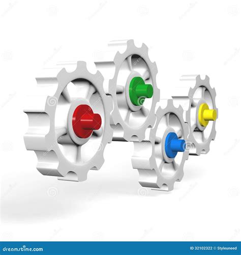 Interlocking Gears And Cogs Design Cartoon Vector
