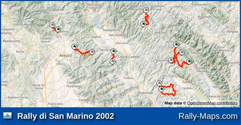 Streckenverlauf Rally Di San Marino 2002 ERC RallyeKarte De