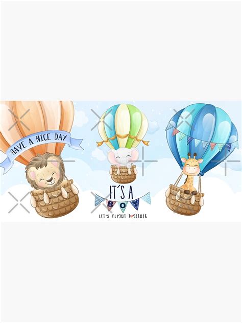 Hot Air Balloon Baby Shower Poster For Sale By Emil Redbubble