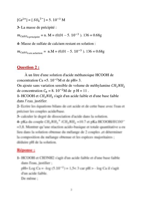 Solution Chimie Analytique Exercices Corrig Studypool