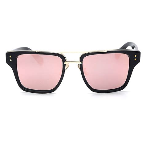 Owl ® 026 C6 Rectangle Eyewear Sunglasses Womens Mens Plastic Black Frame Pink Lens One Pair