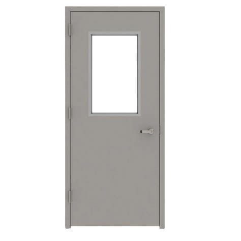 L I F Industries 36 In X 84 In Gray Vision 1 2 Lite Right Hand Steel