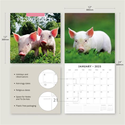 2025 Pig Calendar Grier Keslie