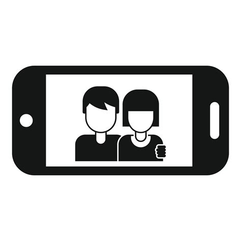 Couple Take Selfie Icon Simple Style 14428678 Vector Art At Vecteezy