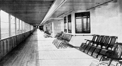 1912 RMS TITANIC Promenade Deck Fotodruck Southampton Weisse Sternlinie