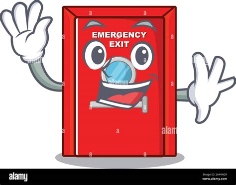 Waving emergency exit door isolated the cartoon Stock Vector Image ...