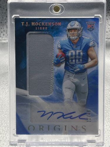 Panini Origins Tj Hockenson Blue Rpa Rookie Jumbo Patch Auto