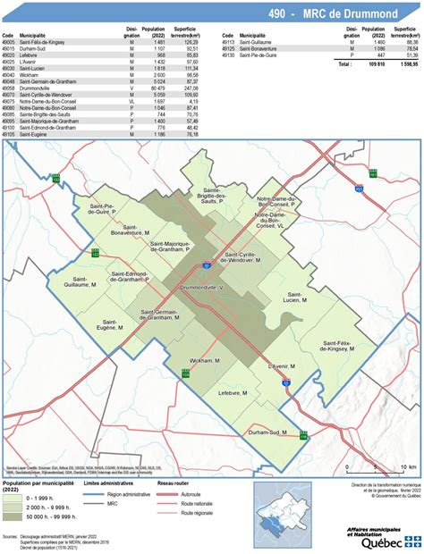 Carte De La Mrc De Drummond