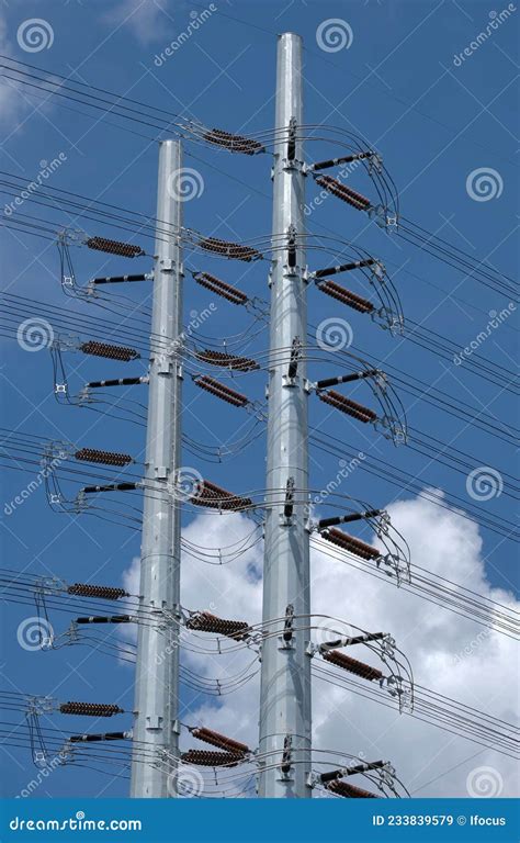 Isolated High-voltage Transmission Towers Stock Image - Image of ...