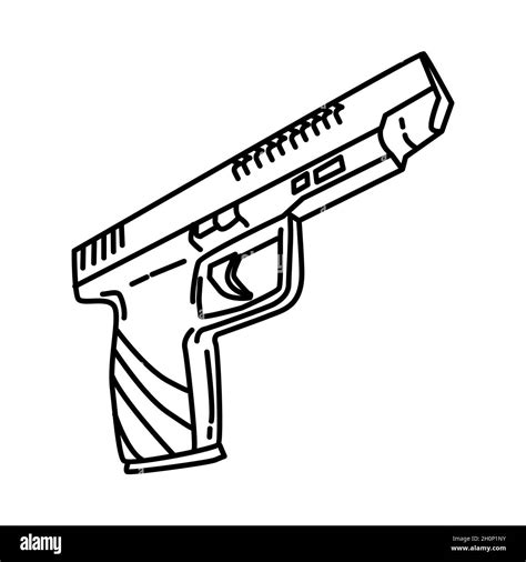 Police Weapons Part Of Police Equipment And Accessories Hand Drawn Icon