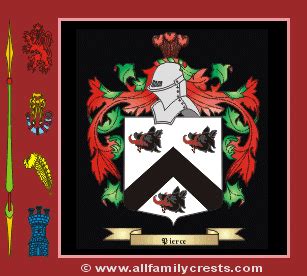 Pierce family crest and meaning of the coat of arms for the surname ...