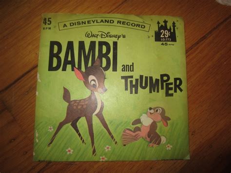 Vintage Disneyland Record Walt Disneys Bambi And Thumper Lg Rpm