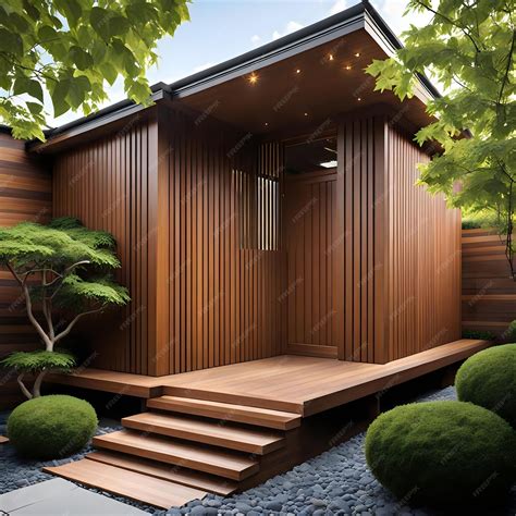 Wood Exterior Home Design Ideas Wooden Wall Garden Decor Premium Ai