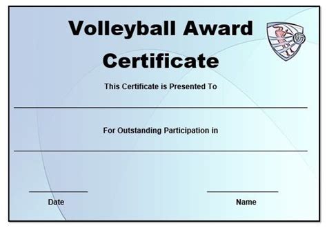 Awesome Volleyball Mvp Certificate Templates Sparklingstemware