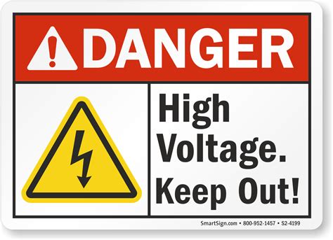 Danger High Voltage Keep Out Sign