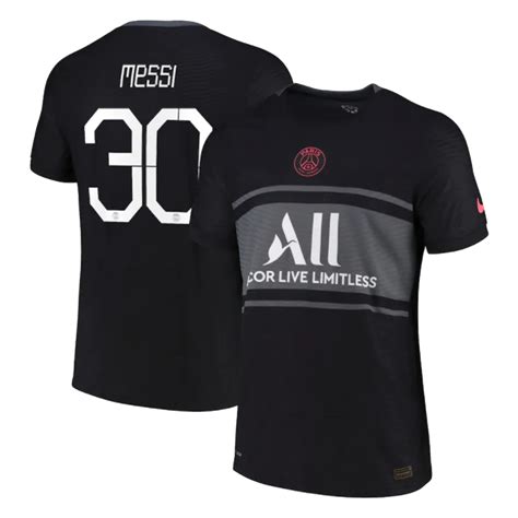 Camiseta Authentic de Fútbol Personalizada Messi 30 3ª PSG 2021 22