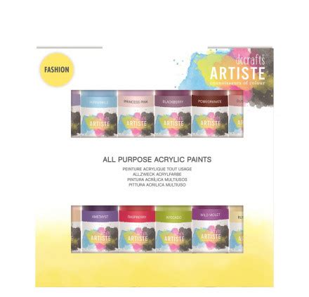 Lot De 12 Flacons De Peinture Acrylique Docrafts Artiste Fashion