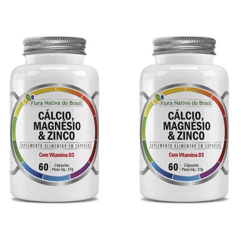 Calcio Magnesio E Zinco 2 Unidades 60 Capsula Maxinutri Pontofrio