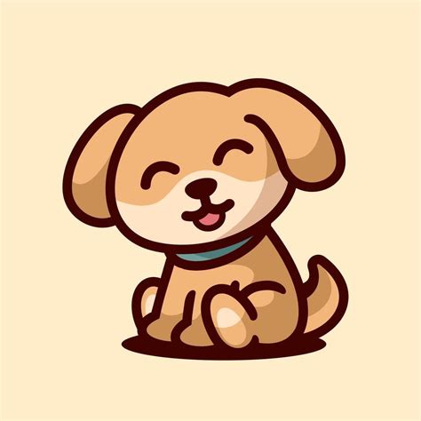 Diseño De Logotipo De Dibujos Animados De Mascota De Perro Lindo