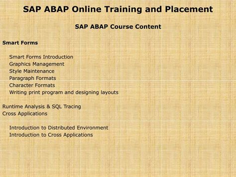 Ppt Sap Abap Online Training And Placement Sap Abap Demo Powerpoint