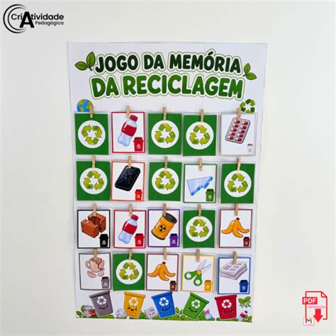 Jogo Da Memória Reciclagem - Jogo da Memória Reciclagem – Criatividade Pedagógica