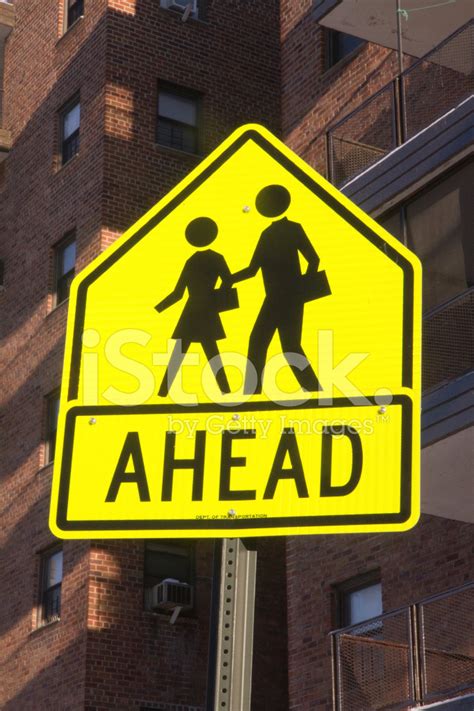 School Ahead Sign Stock Photo Royalty Free Freeimages