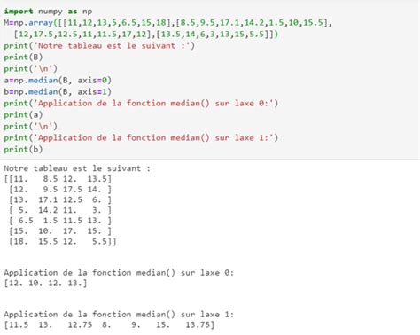 Tutoriel Python Numpy Les Fonctions Statistiques Tutoriel Python