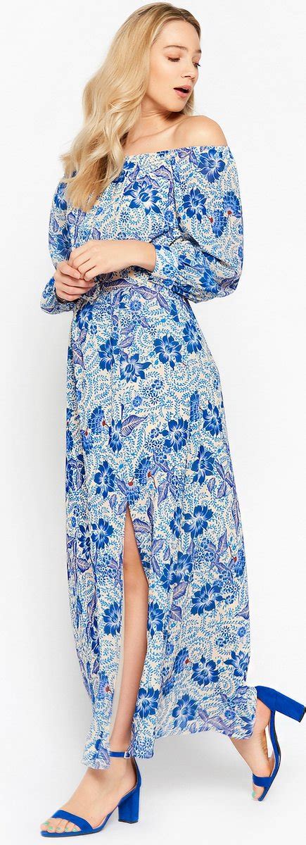 Lola Liza Maxi Jurk Met Bloemenprint Blue Maat Bol