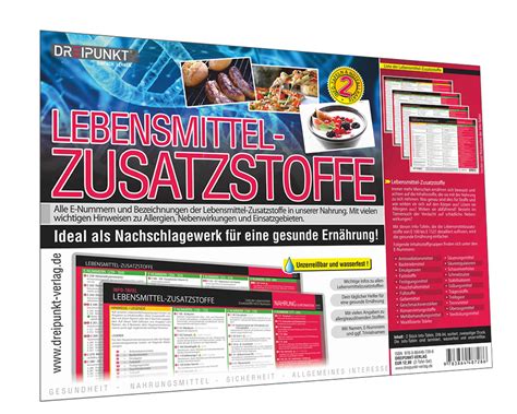 Info Tafel Set Lebensmittel Zusatzstoffe Dreipunkt