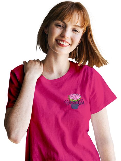 Blessed Girl T Shirt For Women “grow In Gods Grace” Printed 3xl Heliconia Pink