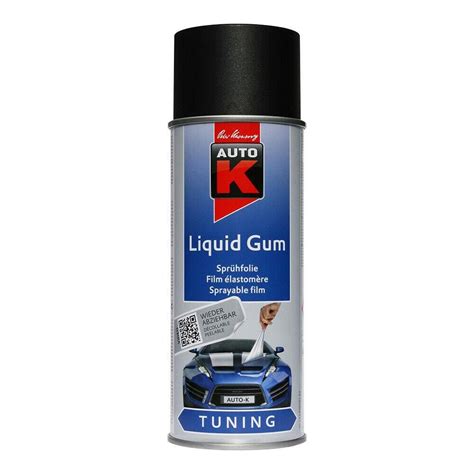 Spray Vopsea Cauciucata Auto K Liquid Gum Detasabila Negru Ml