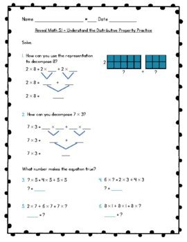 Reveal Math Practice Rd Grade Unit Use Properties To Multiply