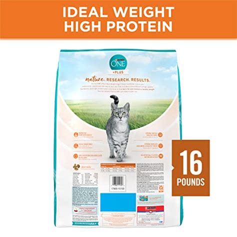 Purina One High Protein Healthy Weight Dry Cat Food Plus Ideal Weight With Turkey 16 Lb