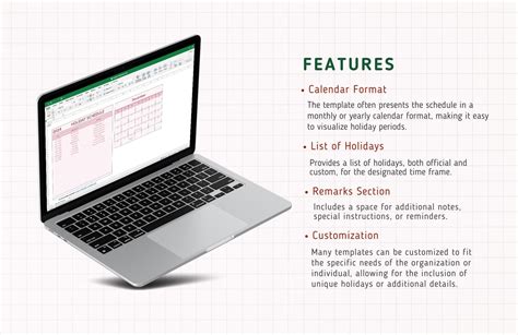 Holiday Schedule Template in Excel, Google Sheets - Download | Template.net