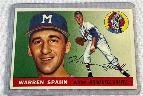 Lot Topps Warren Spahn Milwaukee Braves Baseball Card