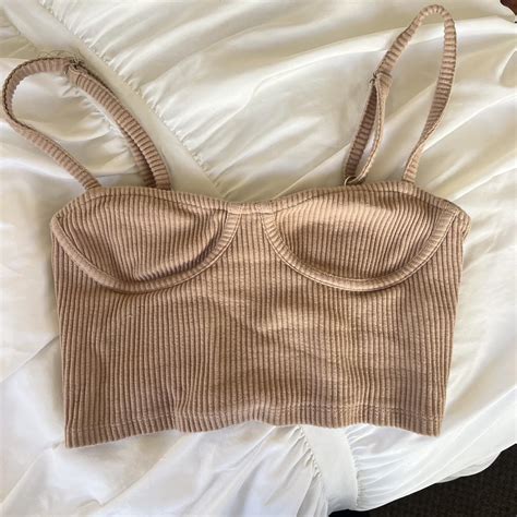 Beige Brown Nude Forever 21 Going Out Top Super Depop