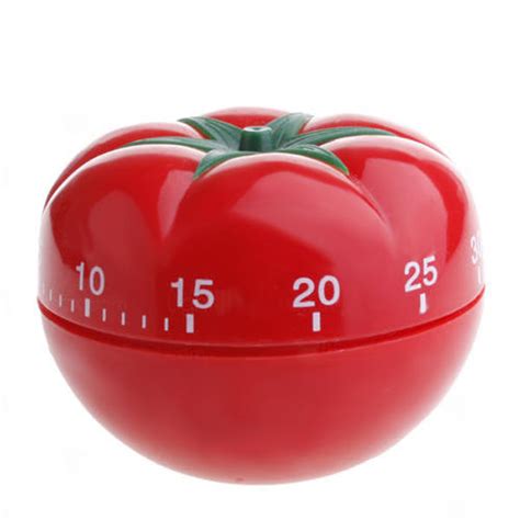 Minuterie De Cuisine Tomate 60 Minutes Alarme Sans Pile Plastique