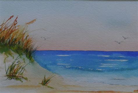 Watercolor Beach Scene at PaintingValley.com | Explore collection of ...