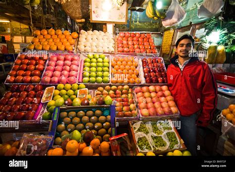 Fruit Vendor In An Indoor Market In Kolkata India Stock Photo Royalty