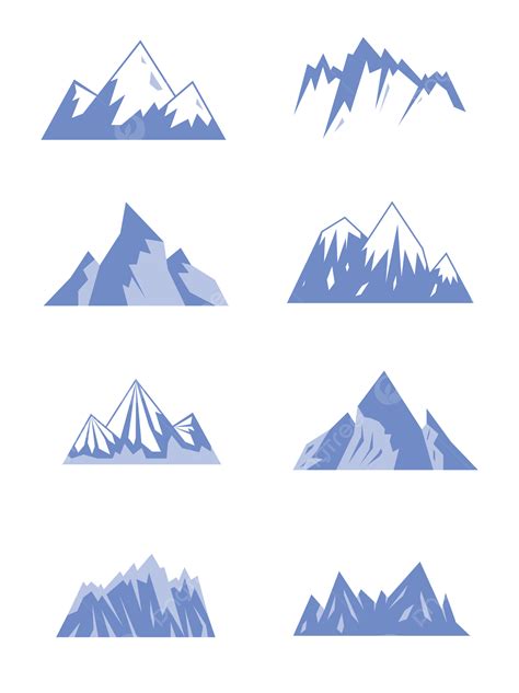 Vector Silhouette Mountains Mountain Scenery Mountain Stream Creative