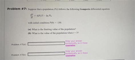 Solved Problem 7 Suppose That A Population P R Follows