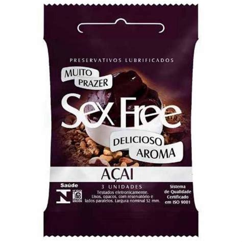 Preservativo Lubrificado Unidades Sex Free Aroma Açaí Adão E